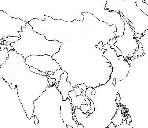 Blank Asia Map Printable