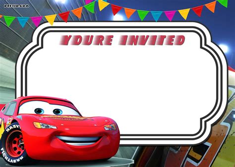 Blank Cars Birthday Invitation Template