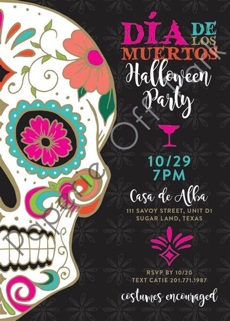 Blank Day Of The Dead Invitation Template Free