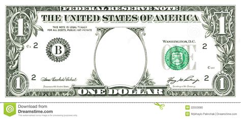 Blank Dollar Bill Template