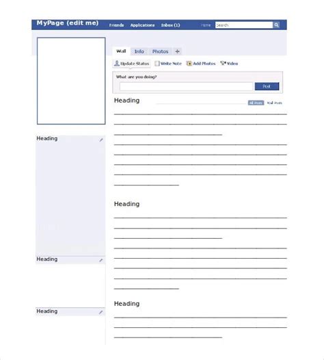 Blank Facebook Page