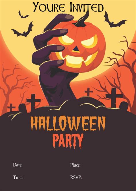 Blank Halloween Party Invitation Template