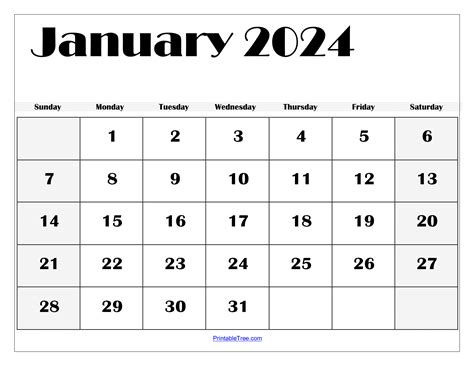 Ireland January 2024 Calendar with Holidays