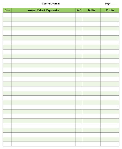 Blank Ledger Template