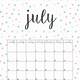 Blank Printable July Calendar