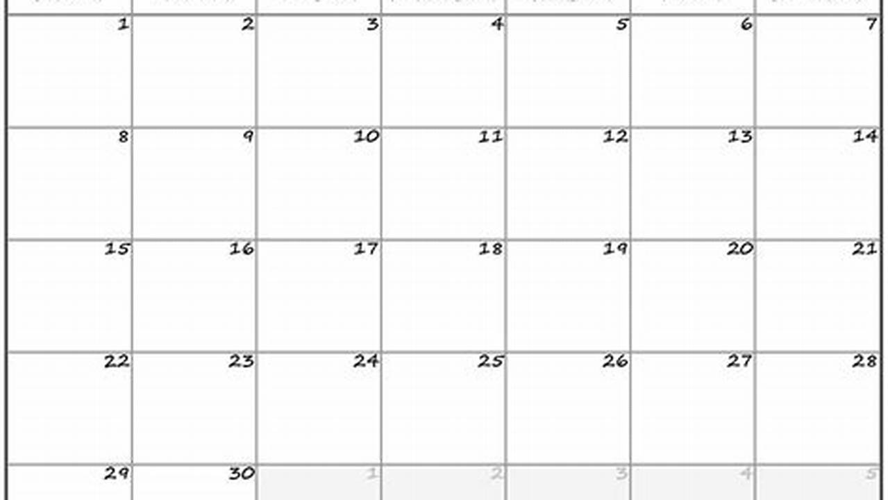 Blank September 2024 Calendar Google Docs Printable