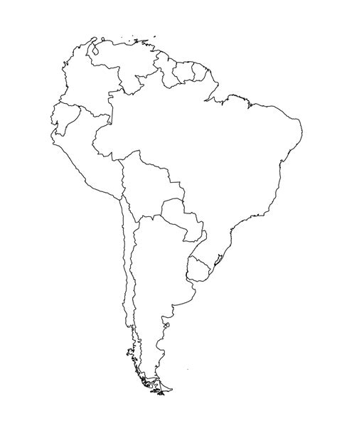 Printable Blank Map Of South America