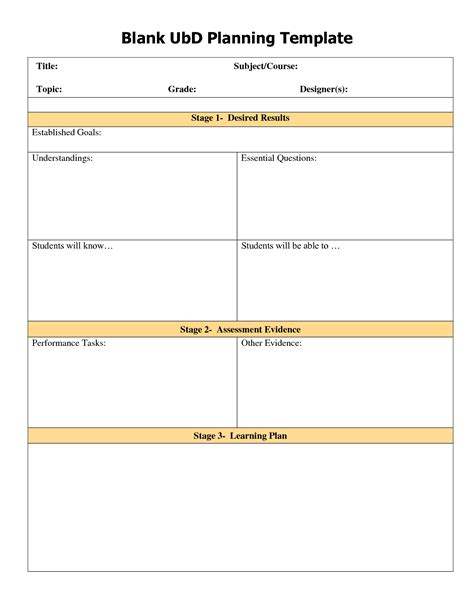 EXCEL TEMPLATES Ubd Template