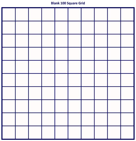 Blank 100 Square Grid Printable Pdf