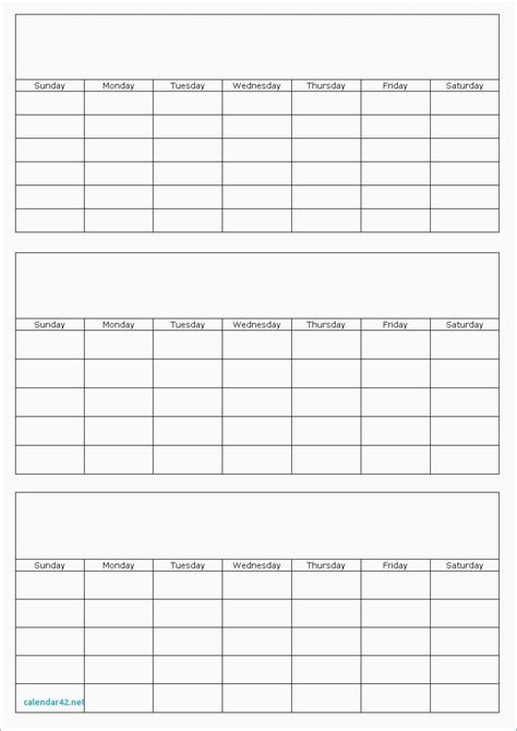 Blank 3 Month Calendar