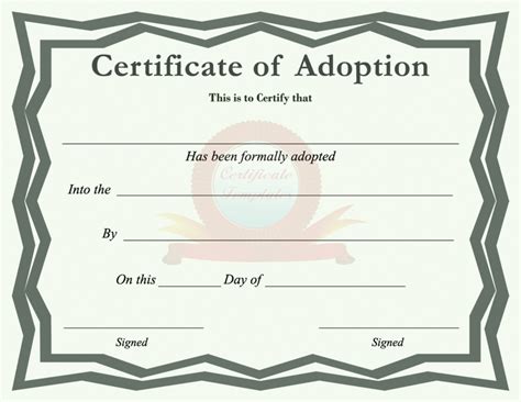 Free Printable Adoption Certificate