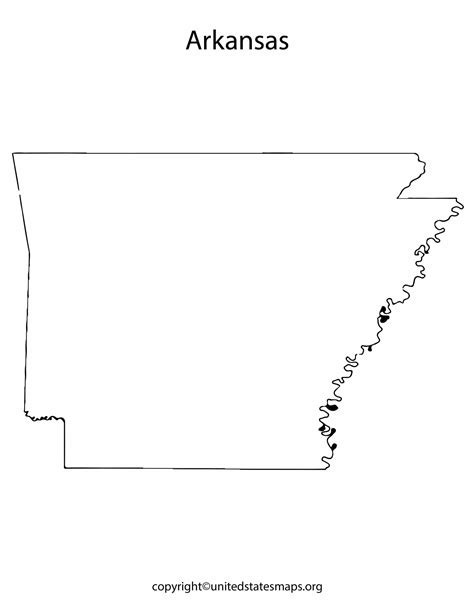 Arkansas state usa solid black outline map Vector Image