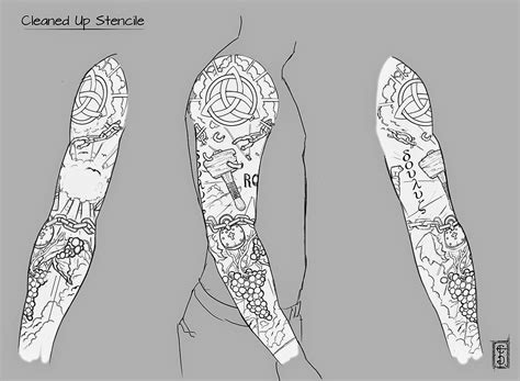 Blank Arm Sleeve Tattoo Template