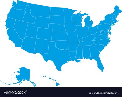 Blue Map Of United States United States Country Outline PNG Image