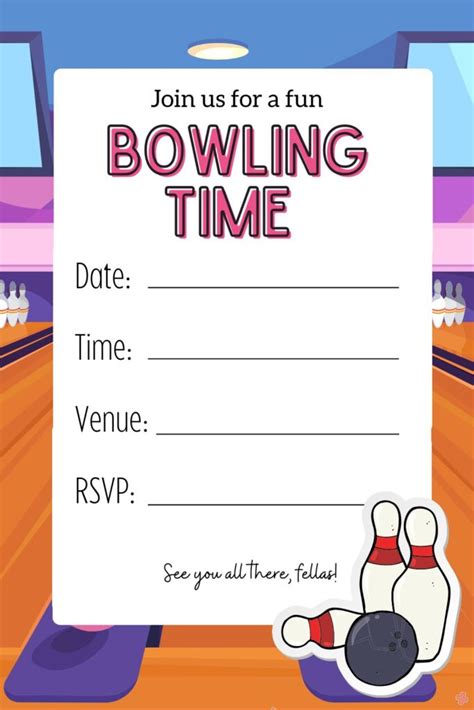Blank Bowling Invitation Template