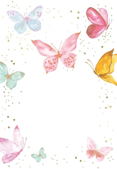 Blank Butterfly Invitations Templates Free