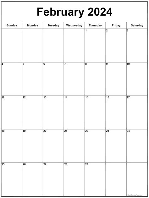 Blank Calendar February