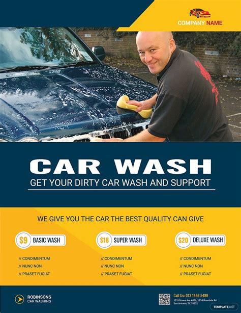 Blank Car Wash Flyer Template