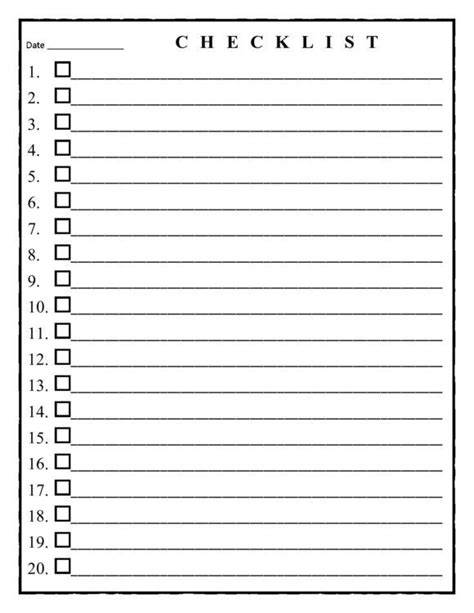Blank Checklist Template Word 2010 | Sample Customer Service Regarding