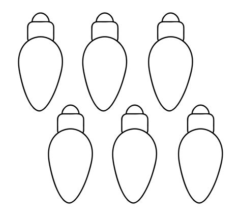 Blank Christmas Light Bulb Template