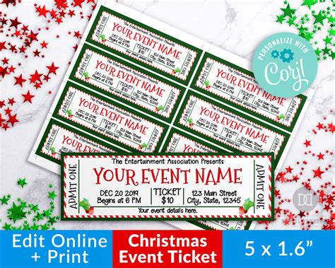 Blank Christmas Ticket Template