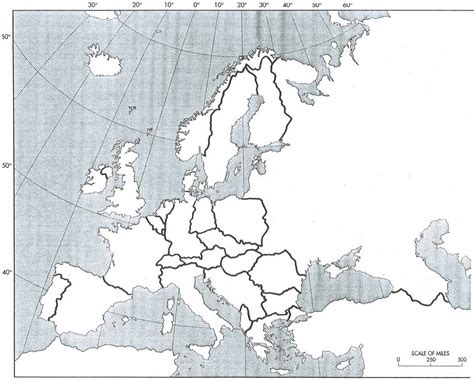 Blank Map Europe Cold War