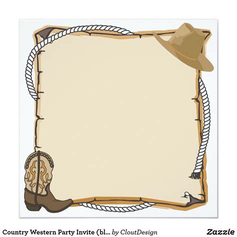 Blank Cowboy Invitation Template