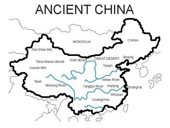 Ancient China blank map Blank map of ancient China (Eastern Asia Asia)