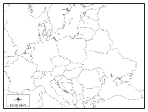 East Europe Outline Map A Learning Family