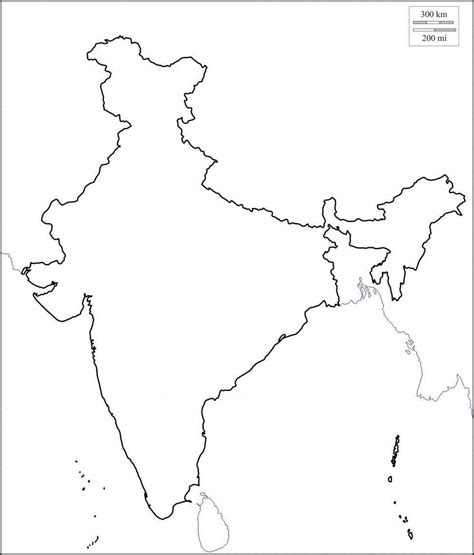 Blank Outline Map of India — Schools at Look4
