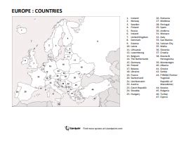 Blank Physical Map Of Europe Quiz