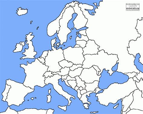 Blank Map Of Europe Printable