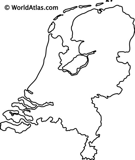 Netherlands blank map Blank map of Netherlands (Western Europe Europe)