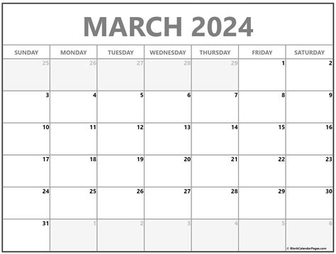 Blank March 2023 Calendar Free Printable