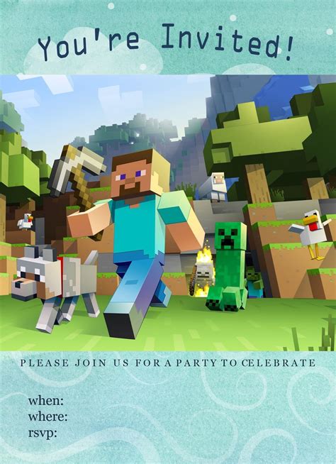 Blank Minecraft Invitation Template