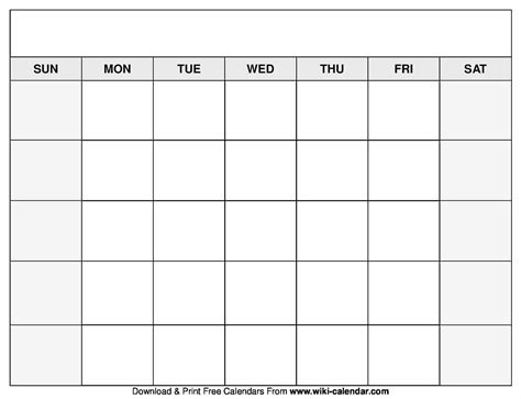 Calendar Printable PDF