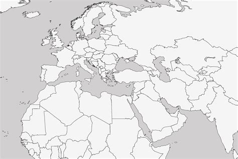 4 Free Full Detailed Blank and Labelled Printable Map of Europe and