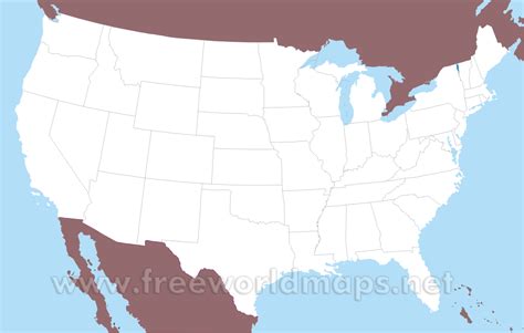 Blank US Map Free Download