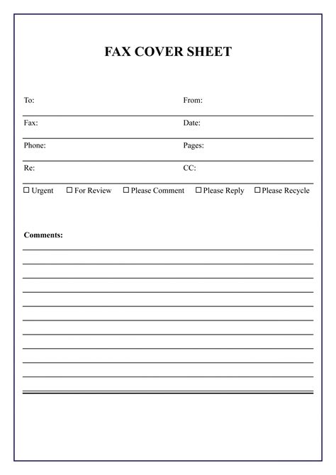 Blank Printable Fax Cover Sheet