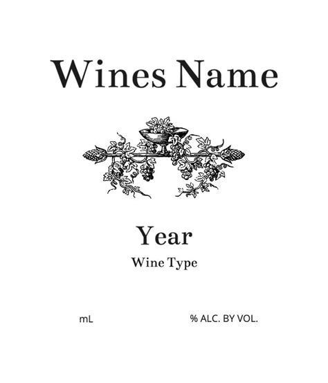 Blank Printable Wine Label Template