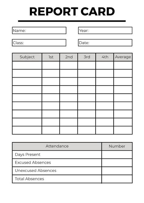 Blank Report Card Template: A Complete Guide