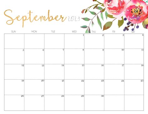 Blank September Calender