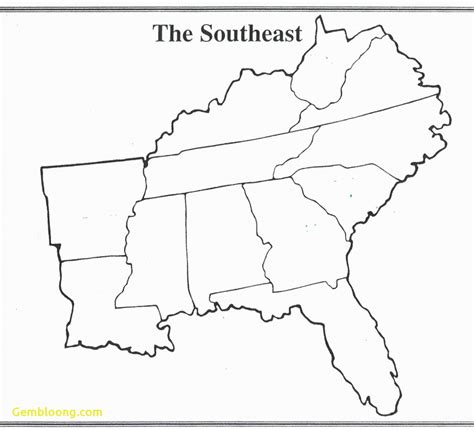 printable map of southeast usa printable us maps free printable map