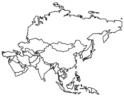 Asia free map, free blank map, free outline map, free base map states