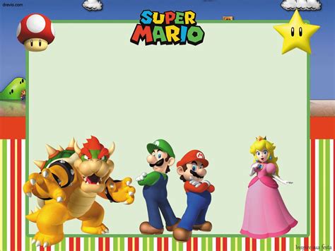 Blank Super Mario Invitation Template