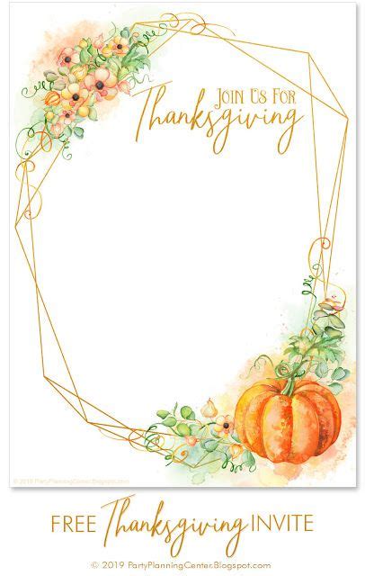 Blank Thanksgiving Invitation Template