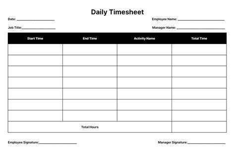 Blank Timesheet Template