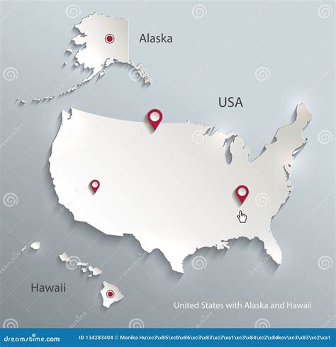 Estados Unidos con Alaska y Hawai Mapa gratuito, mapa mudo gratuito