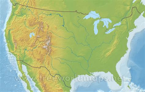 Us Physical Map Quiz Us Map Of The United States Physical map of