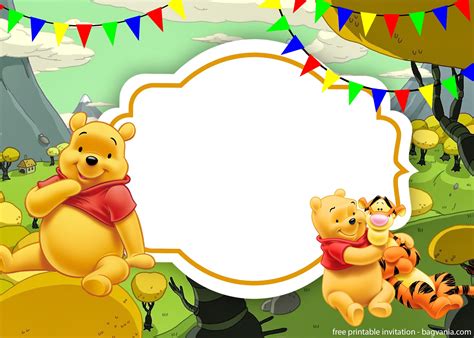 Blank Winnie The Pooh Invitation Template
